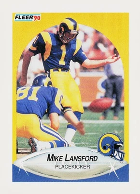 1990 Fleer #41 Mike Lansford Los Angeles Rams - Image 1 of 2