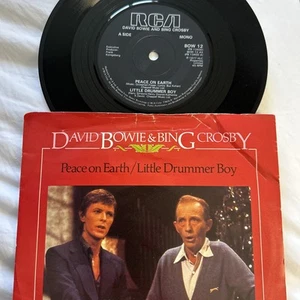 David Bowie & Bing Crosby –Peace On Earth/Little Drummer Boy RCA Vinyl 7" SOLID - Picture 1 of 5
