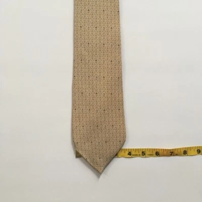 pierre cardin tie beige brown blue dots 100% silk made in usa necktie tie pa0588 - Image 1 of 4