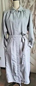 Vintage London Fog Trenchcoat gefüttert mit Gürtel grau leicht Damengröße 16 - Bild 1 von 5
