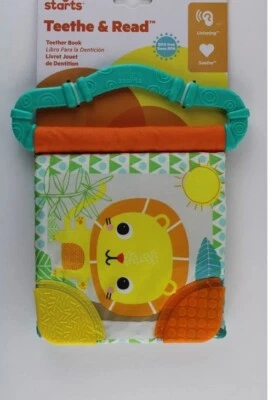 Nuevo libro de juguete suave Bright Starts Teethe & Read Teether 3M+ Crinkle Lion Jungle Foto 1 de 4