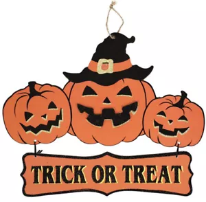 Trick Or Treat Jack O Lanterns Hanging Home Decor, Halloween Pumpkins NEW - Picture 1 of 5