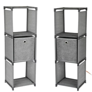 Fabric Cabinet Storage Unit Chest Drawers Metal Frame Organiser Bedside Table - Picture 1 of 13