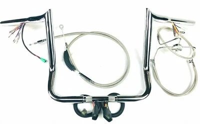 16 x 1.25 Meat Hook Pre Wired Handlebar Kit 08-13 Harley Street Glide FLHX - Image 1 of 4