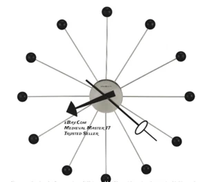 George Nelson Design Round 625-527 Ball Clock II Wall Clock by MM17 - Picture 1 of 2
