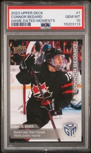 2023 Upper Deck All-Sports Game Dated Moments - #1 Connor Bedard (RC) PSA 10
