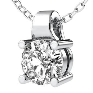 Holiday Gifts - 1.50 CT H/VS2 Solitaire Round Cut Lab Grown Diamond Pendant 14k - Picture 1 of 3
