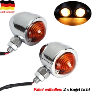 2PCS LED BLINKER KUGEL MINIBLINKER TOP NEU 12V MOTORRAD ROLLER LAMPE LICHT GELB - Picture 1 of 7