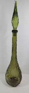 Vintage MCM 22" Empoli grün Bambus Wachs Tropfmuster Geist Flasche/Dekanter & Stopfen - Bild 1 von 11