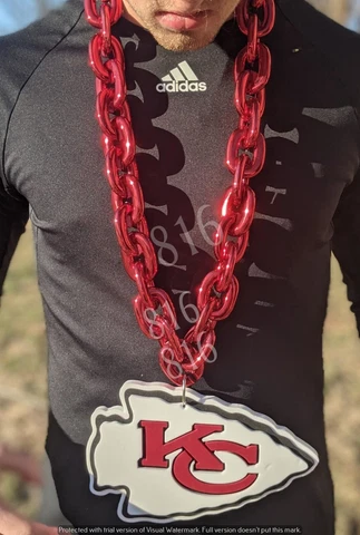 Kansas City Chiefs Fan Chain, Giant Necklace Licensed NFL Cover