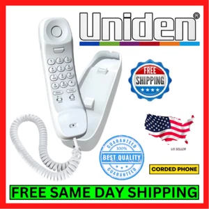 Uniden 1100 Slimline Telefono con cavo a linea singola, montabile a parete, bianco - Foto 1 di 8