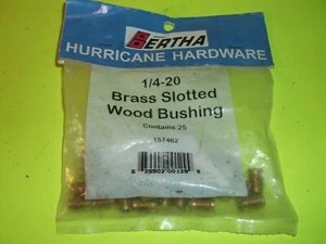 1/4-20 Massiv Messing Schlitz Holz Buchse Stck 25 Gewindeeinsatz Bertha Hurricane - Bild 1 von 1
