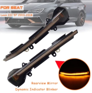 2× Dynamic LED Turn Signal Mirror Light Indicator Seat Leon MK3 Ibiza 5f 13+ M16 - Picture 1 of 7