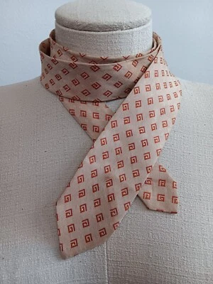 Corbata De Colección Años 70/80 Italiana Tejida Seda Para Hombre Funky Negocios Geométrica Espiral Foto 1 de 4