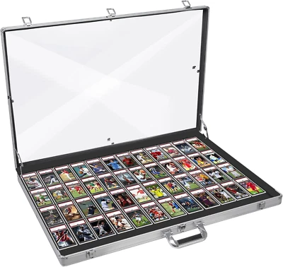 Trading Card Display Case Box Aluminum Glass Clear Locking Coin/Jewelry Storage - image 1 of 4