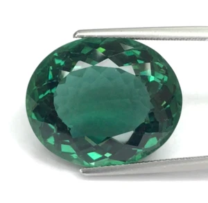 30.35Ct Green Tourmaline Hydrothermal Quartz | Synthetic | 19.30X22.70mm - Picture 1 of 3