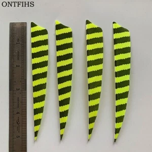 36Pcs 5Inch Shield Vanes Fletches Fletching Striped Feathers RW - Picture 1 of 19