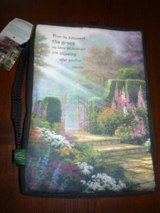 NWT Bible Cover Thomas Kinkade Tapestry- Garden of Grace- Gregg Gifts - Picture 1 of 6