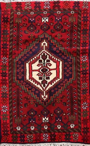 Geometric Hamedan Traditional Area Rug Wool Hand-knotted Home Decor Carpet 3'x5' - Picture 1 of 18