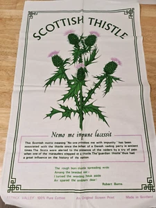 Tea Towel - Scottish Thistle-Original Screen Print by Ettrick Valley 100% Cotton - Picture 1 of 9