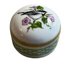 Porcelaine De Paris Round Songbirds Porcelain Trinket Box With Lid Vintage #208