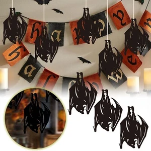 Umgedrehte Fledermaus, Halloween-Dekoration, Fledermaus-Türschild aus Holz, - Bild 1 von 9