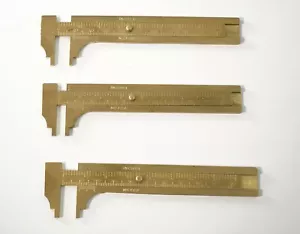 3er Set handliche Messing Taschenmessschieber 4′′/100mm für Ingenieure von Chronos - Bild 1 von 5