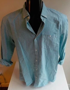 BRUNSWICK GARMENTS LS Button Down Classic Fit Shirt-Aqua-Cotton-SZ LG-NWT - Picture 1 of 4