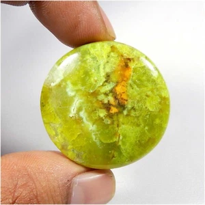 Green Opal Cabochon Round Shape Natural Gemstone Loose For Jewelry 48 Cts #10216 - Picture 1 of 7