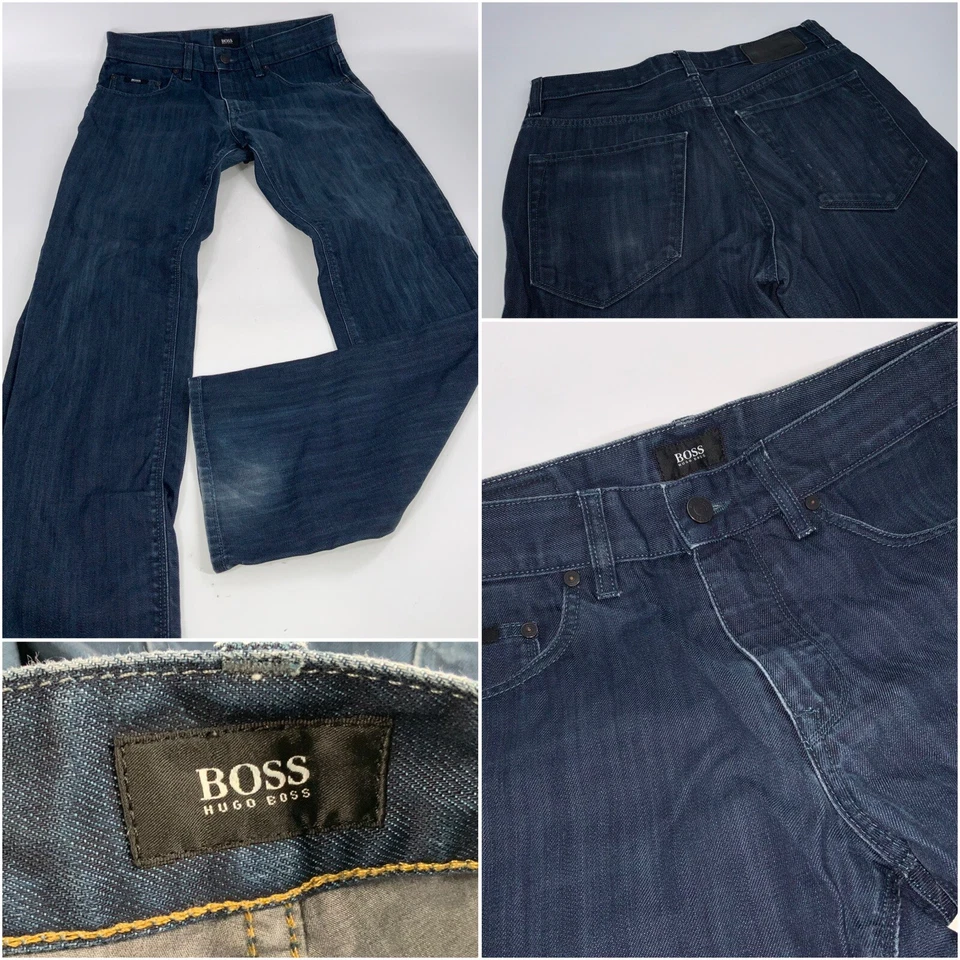 Pantalones de mezclilla Hugo Boss Maine 30x30 azul oscuro algodón romaní ajuste R como nuevos YGI F3-76 Foto 1 de 4