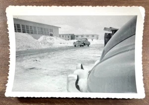 Vintage 1953 LIMESTONE MAINE PHOTO Old Car FORD CHEVY SNOW Loring Air Force Base - Picture 1 of 5