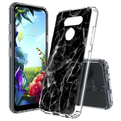 Black Marbling Slim Shockproof Hybrid Hard Cover Soft Bumper Case for LG Models - Image 1 of 4