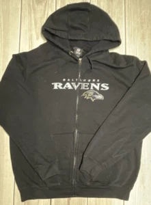Ropa del equipo de la NFL talla XLarge Baltimore Ravens sudadera con capucha negra con cremallera - Imagen 1 de 5
