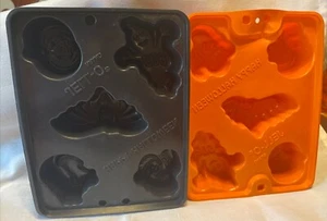 VINTAGE JELLO Brand Happy Halloween JELLO Jiggler Shapes 2 pack Black And Orange - Picture 1 of 2