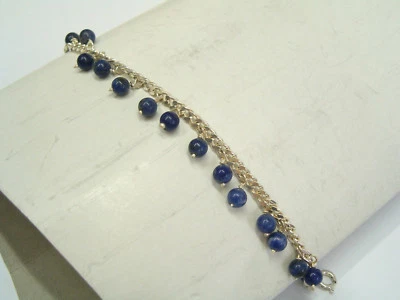 Braccialetto in Argento 925 con SODALITE naturale - Bracciale con Pietre Dure - Immagine 1 di 3