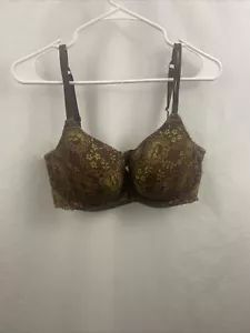 Ambrielle Womens Brown Lace Floral 40D Bra - Picture 1 of 11