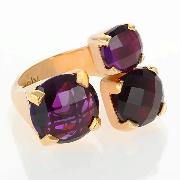 Nuevo anillo envolvente de tres piedras amatista Rebecca 7,78 ctw ~ talla 6 Foto 1 de 1