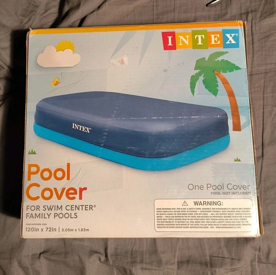 🎊 NEW Intex Pool Cover 120 Inch  X 72 Inch Blue Above Ground Pool Protection  - Image 1 of 1