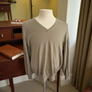 EUC Loro Piana Mens Sweater S𝒛 56 US Sz 46 V Neck Cotton Cashmere Made Italy - Picture 1 of 4