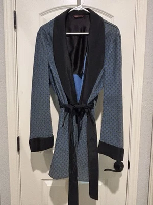 Chaqueta de fumar Rabhor vintage. Pana azul fina ballena mediana Foto 1 de 4