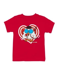 Officially Licensed Tootsie Roll Owl Love Heart Sticker Youth's T-shirt - Picture 1 of 6