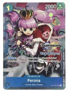 Perona OP01-077 EN ONE PIECE TCG 2024 Championship Top Player-NM - Imagen 1 de 4