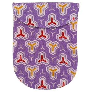 VTG: Rayon Chirimen Kaishi-ire Case for Washi Kaishi Paper: Purple Kikkou - Picture 1 of 3