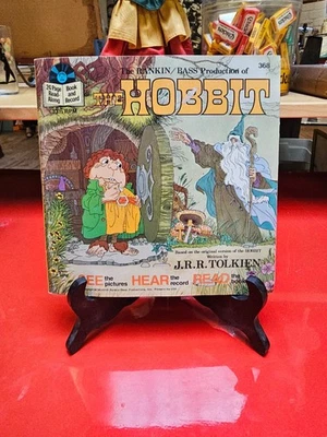 JRR Tolkien The Hobbit 1977 Rankin Bass Disneyworld 368 Book and Record VG+ - Image 1 of 4