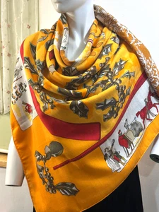 RARE VTG HERMES Neige d'Antan Cashmere Silk Scarf Shawl Stole 140 Carre #y5184 - Picture 1 of 14