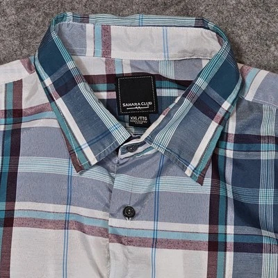 Camisa informal Sahara Club para hombre XXL multicolor manga corta a cuadros Foto 1 de 4