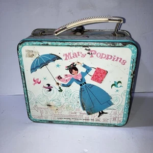 Vintage 1964 Aladdin MARY POPPINS Metal Lunch Box Walt Disney - Picture 1 of 7