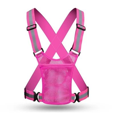 High Visibility Reflective Vest Cycling Running Safe Jacket Adjustable Waistcoat - Image 1 of 4