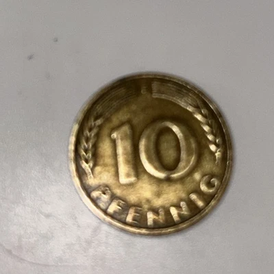 Moneda de 10 peniques 1971 J Alemania Bundesrepublik Deutchland roble Hamburgo como nueva Foto 1 de 4