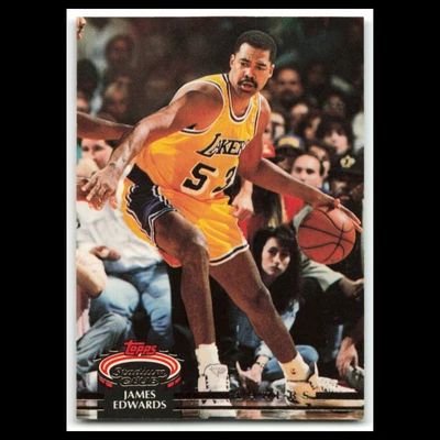 James Edwards #227 1992 Topps Stadium Club Los Angeles Lakers Basketball Card NM - Image 1 of 3